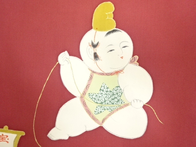 JAPANESE KIMONO / ANTIQUE NAGOYA OBI / SILK / SHIOZE / HAND PAINTED / GOSHO DOLL